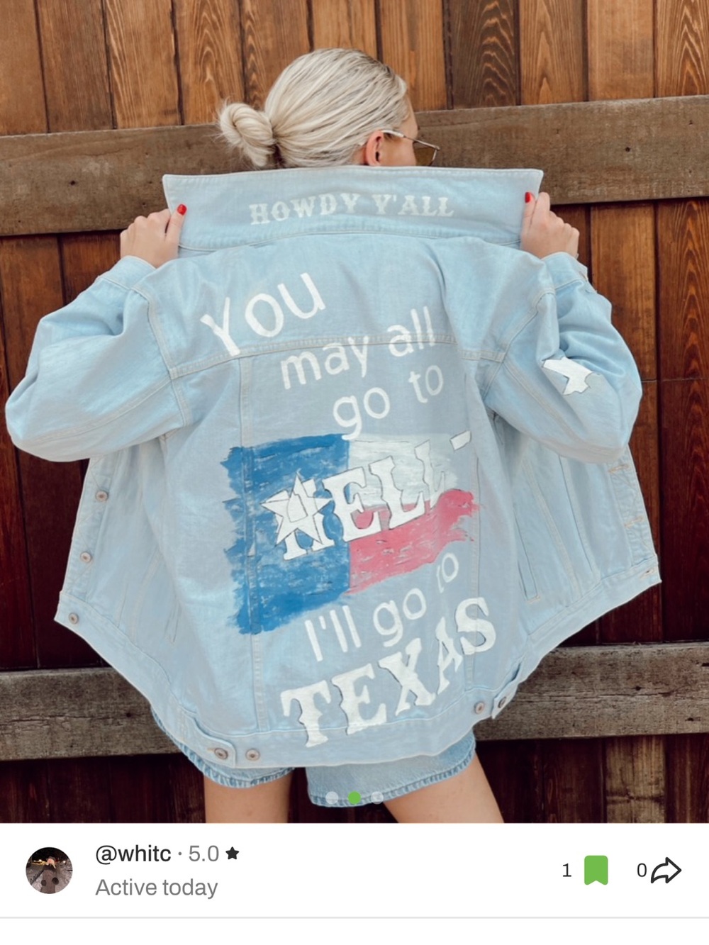 Light Wash Denim Jacket custom painted